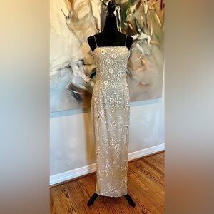 joanna hope beaded maxi dress 1930s 1940s beaded bolero . vintage jacket . size medium to large –  bluefennel main image 0